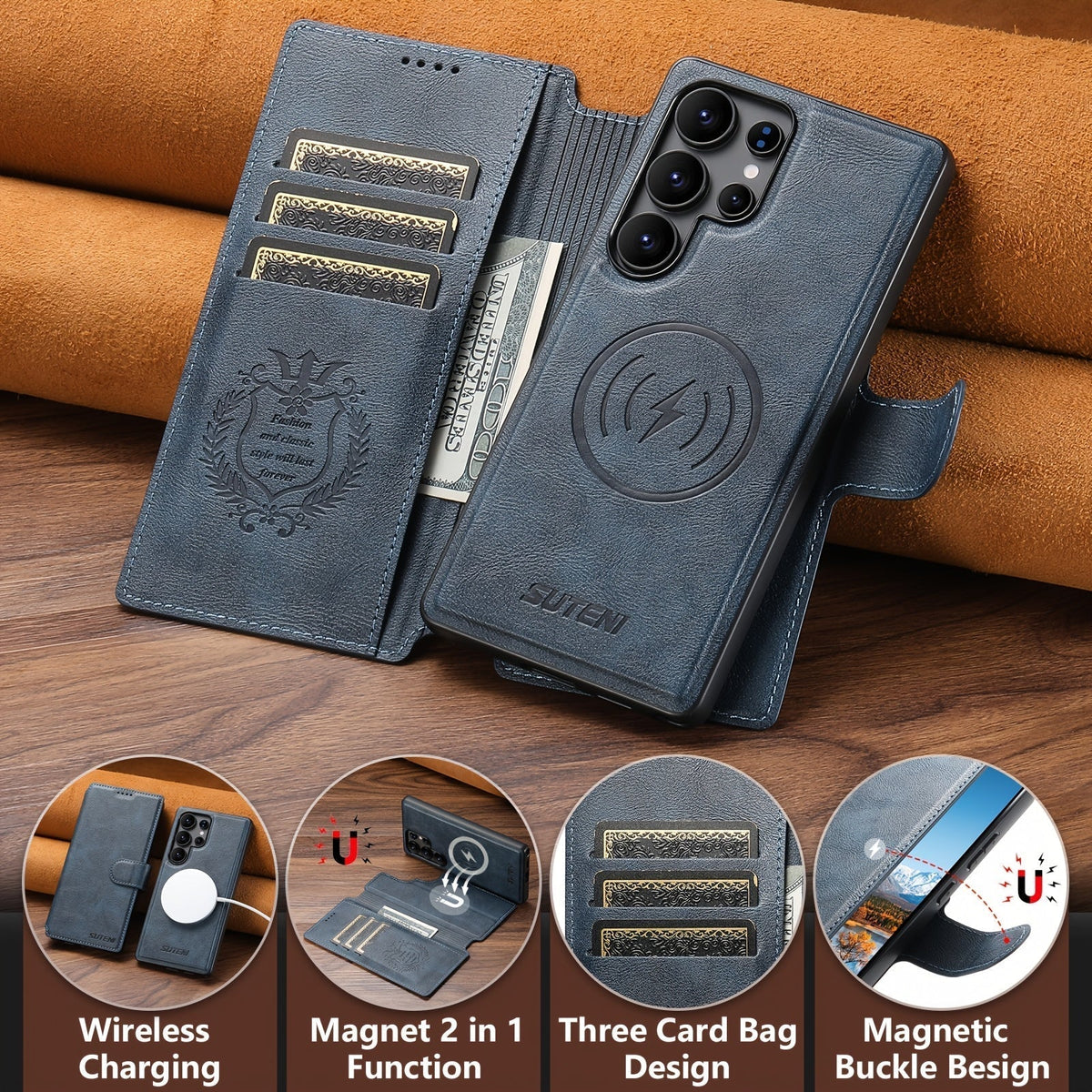 MagPort Wallet Leather Case For Samsung Galaxy S Series
