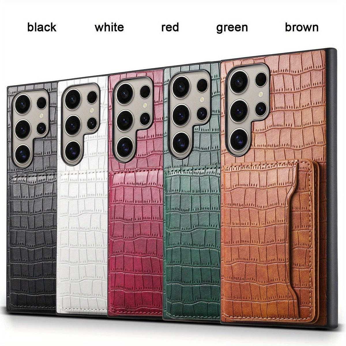 CrocElite Pro – Crocodile Texture Card Holder Case for Galaxy S Ultra Series