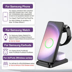 3-in-1 Fast Wireless Charging Station for Samsung Galaxy Devices