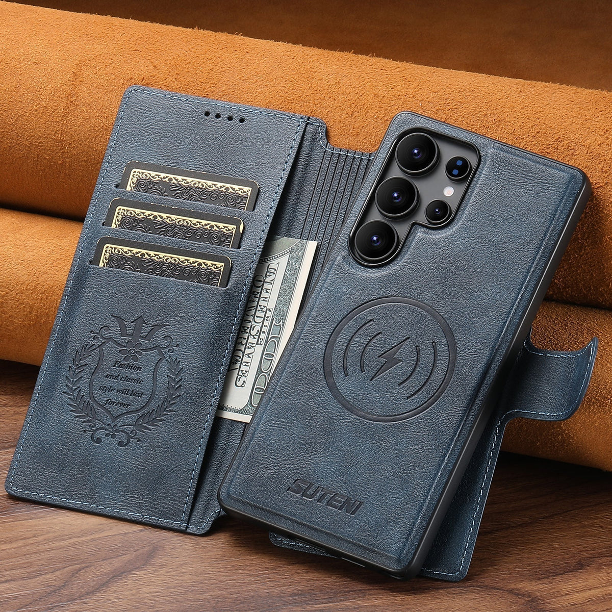 SnapVault Wallet Magnetic Detachable Leather Case