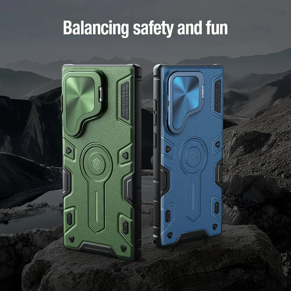S24 Ultra Case Armor Case with Flip Lens Bracket - Odin case