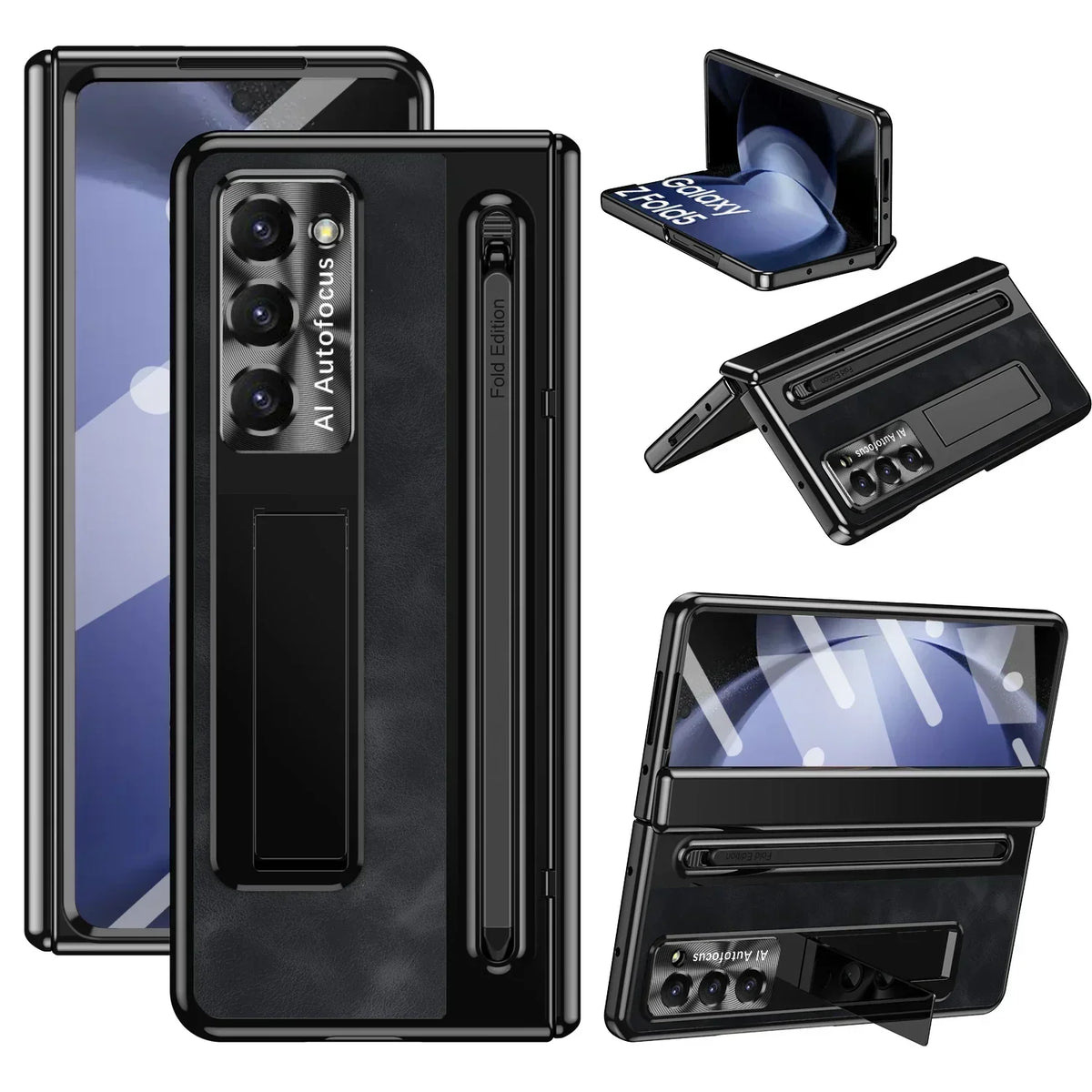 Leather Stand Case with Pen Slot for Z Fold Series