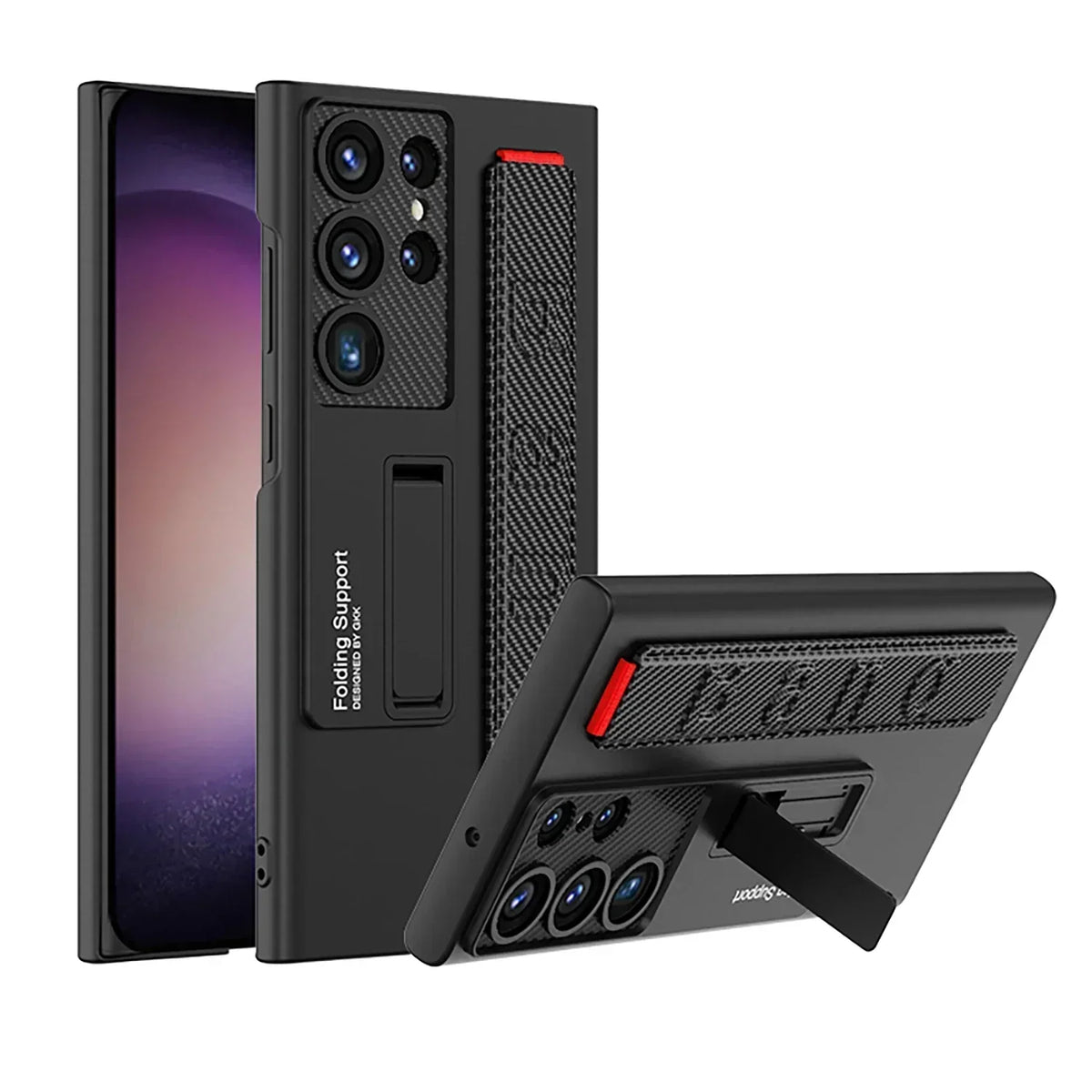 Shockproof S24 Ultra Case with Bracket & Wrist Strap - Odin case