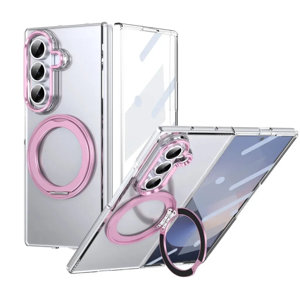 FlexShield Ring – Clear MagSafe Kickstand Case for Galaxy Z Fold Series