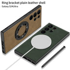 Leather Magnetic S24 Ultra Case with Bracket - Odin case