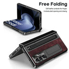 Leather Stand Case with Pen Slot for Z Fold Series