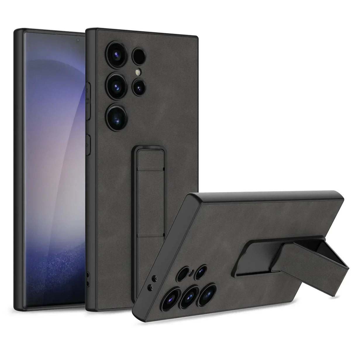 Shockproof Leather S24 Ultra Case with Folding Bracket - Odin case