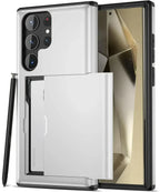 Slim Dual-Layer Heavy Protective Wallet Case with Hidden Card Slot for Samsung Galaxy S