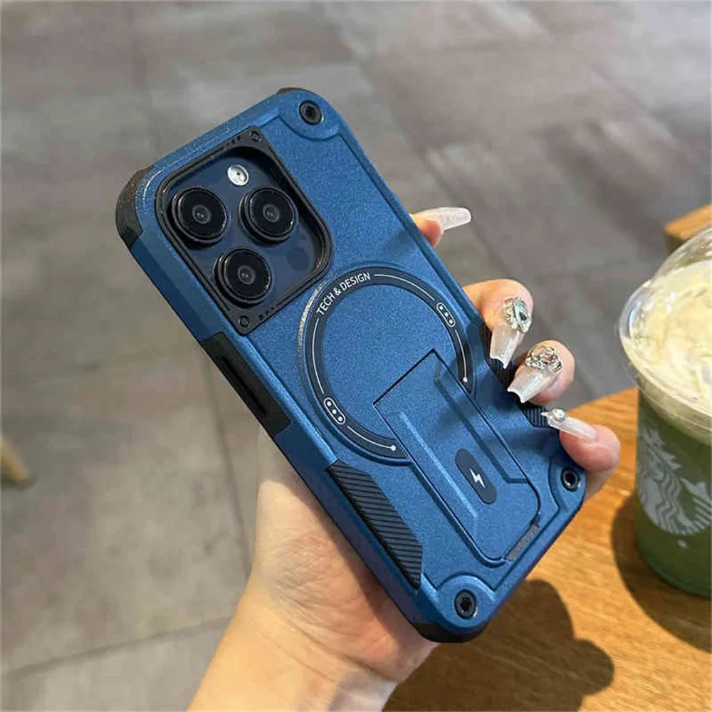 MagSafe Fold Stand Case for iPhone 11-16 Pro Max