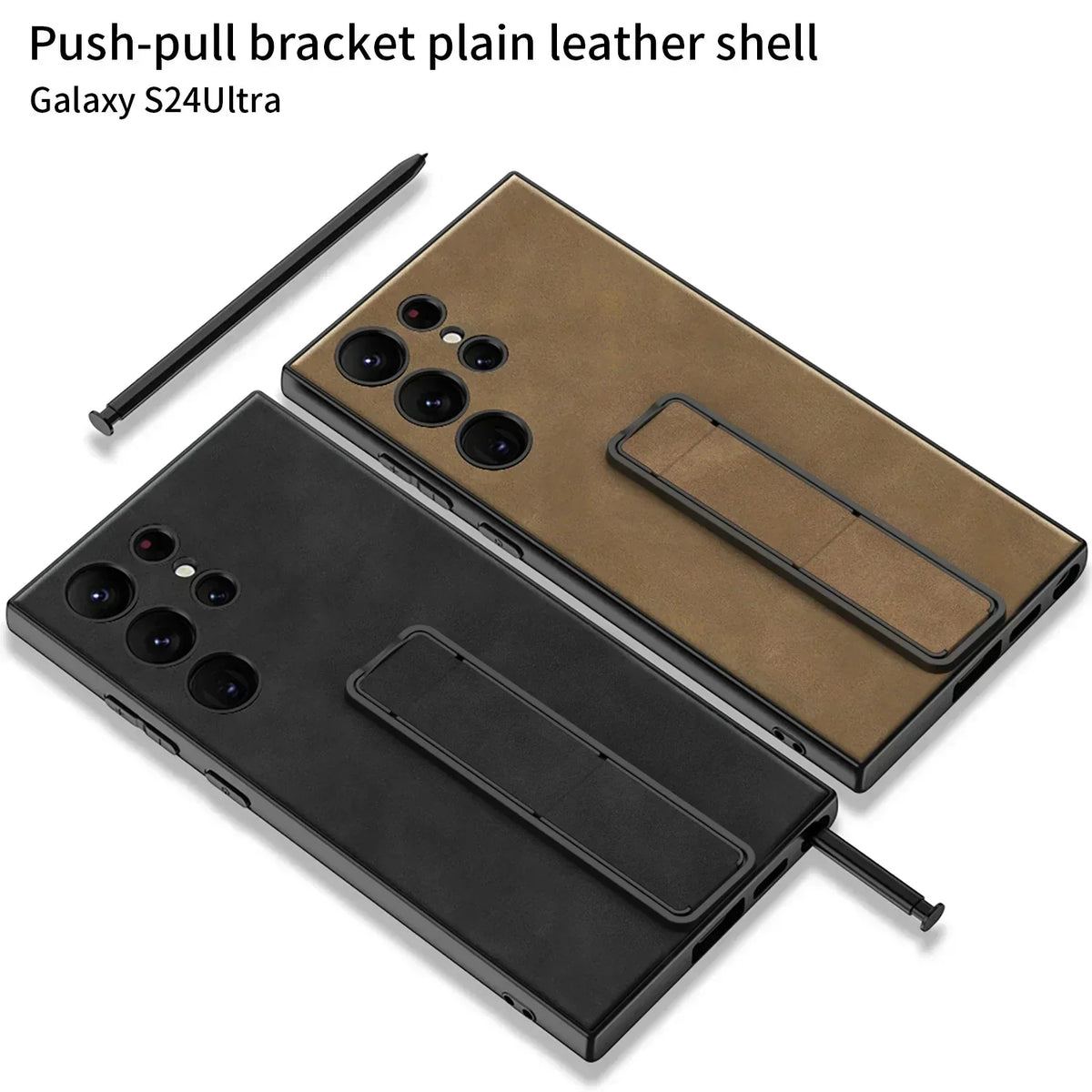 Shockproof Leather S24 Ultra Case with Folding Bracket - Odin case